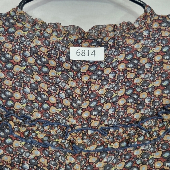 Roolee Floral Midi Dress - Blue and Brown - Picture 12 of 13